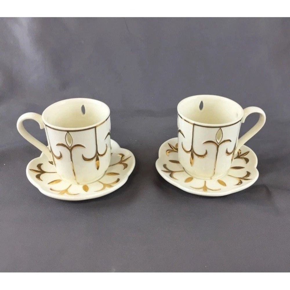Partylite Tea for Two‎ Votive Candle Holder Teapot w/Matching Cup & Saucer Sets - Picture 7 of 10